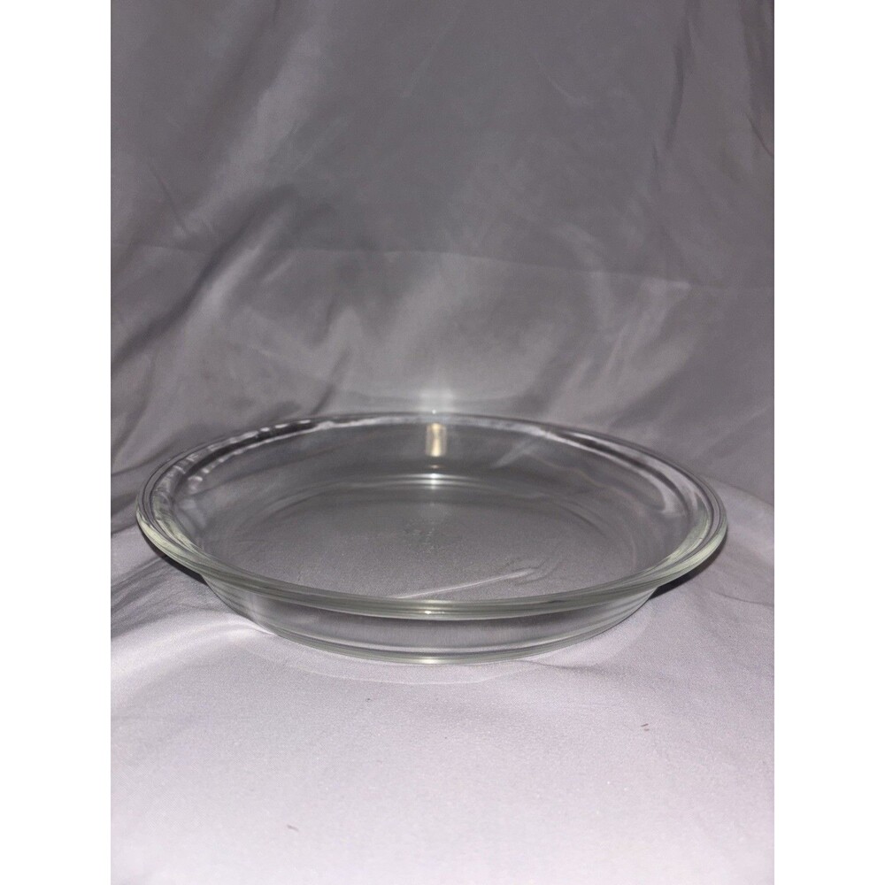 Vintage Pyrex Amber and Clear 9 Inch Round Pie Plate Glass Baking Dish Lot of 2